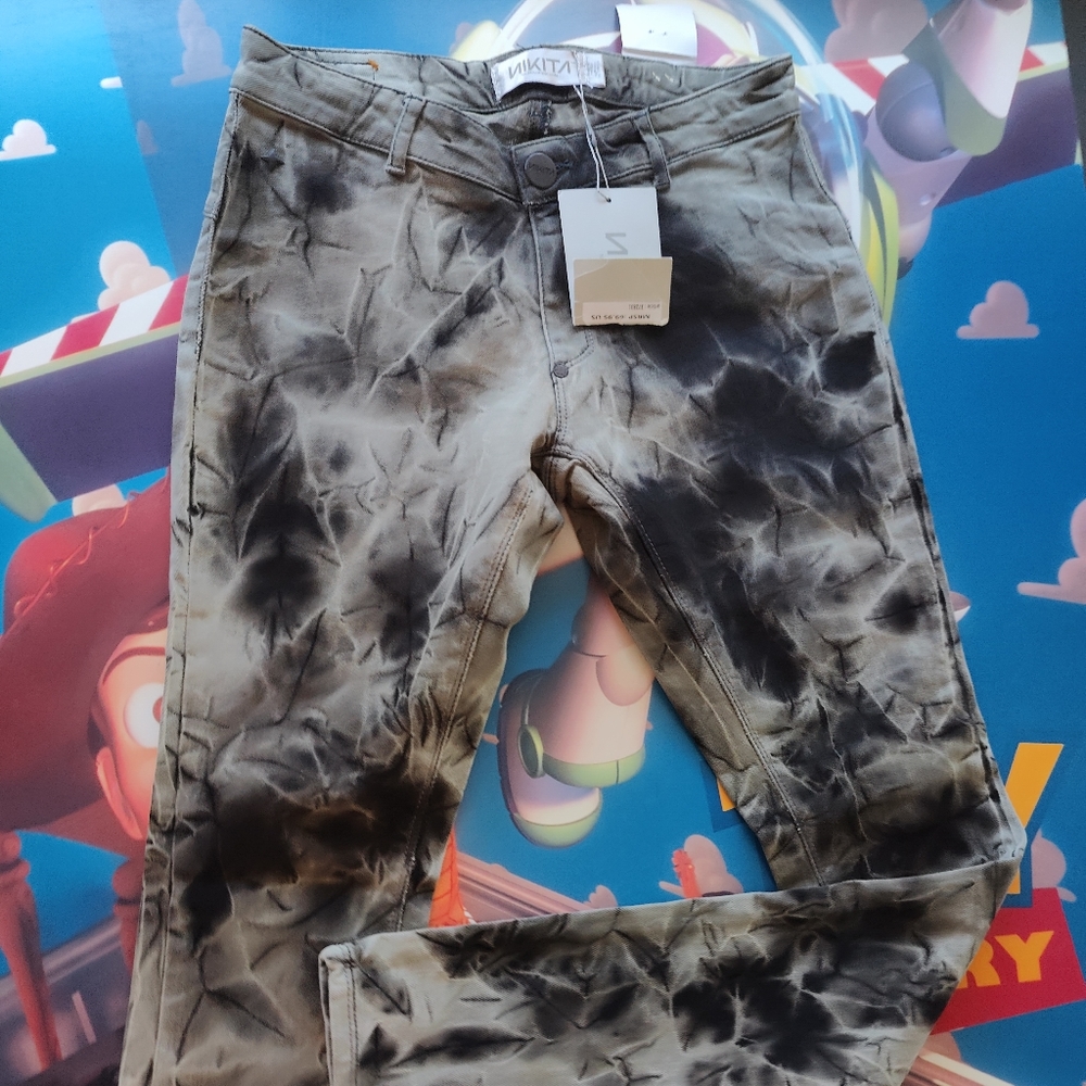 Nikita women's skinny tie-dye Jean's color black/grey US size 25-32